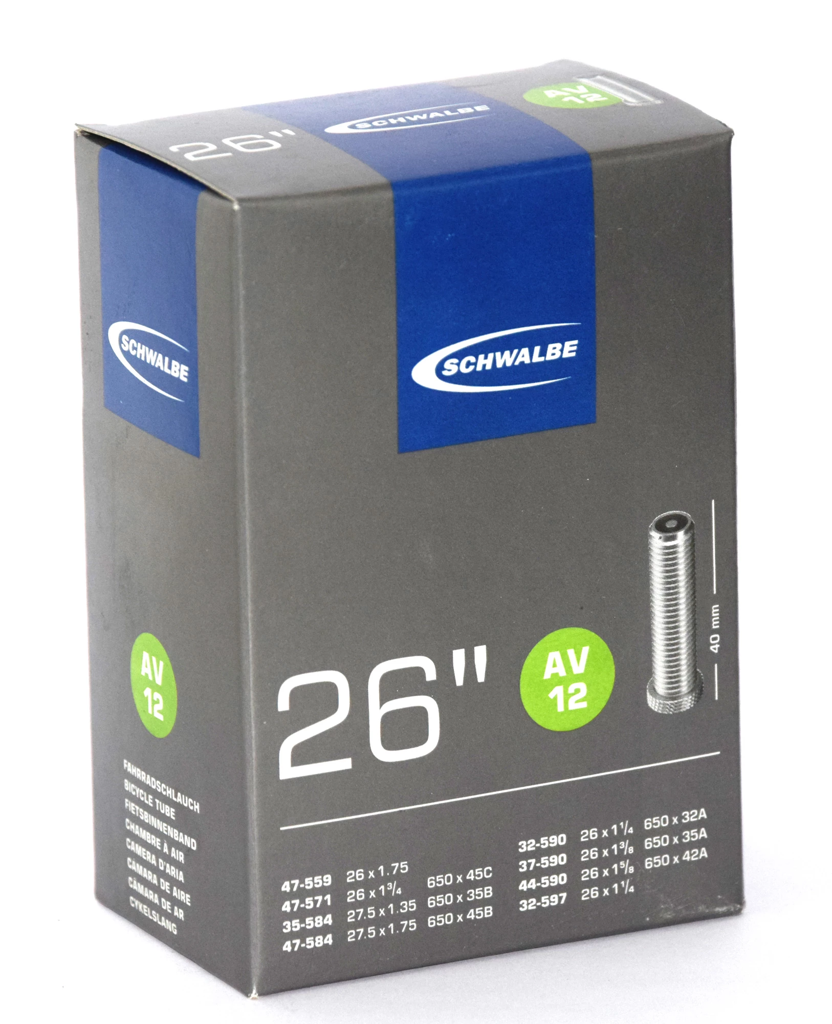 Schwalbe 26 AV 12 Fahrradschlauch 1 Schwalbe 26 AV 12 Fahrradschlauch